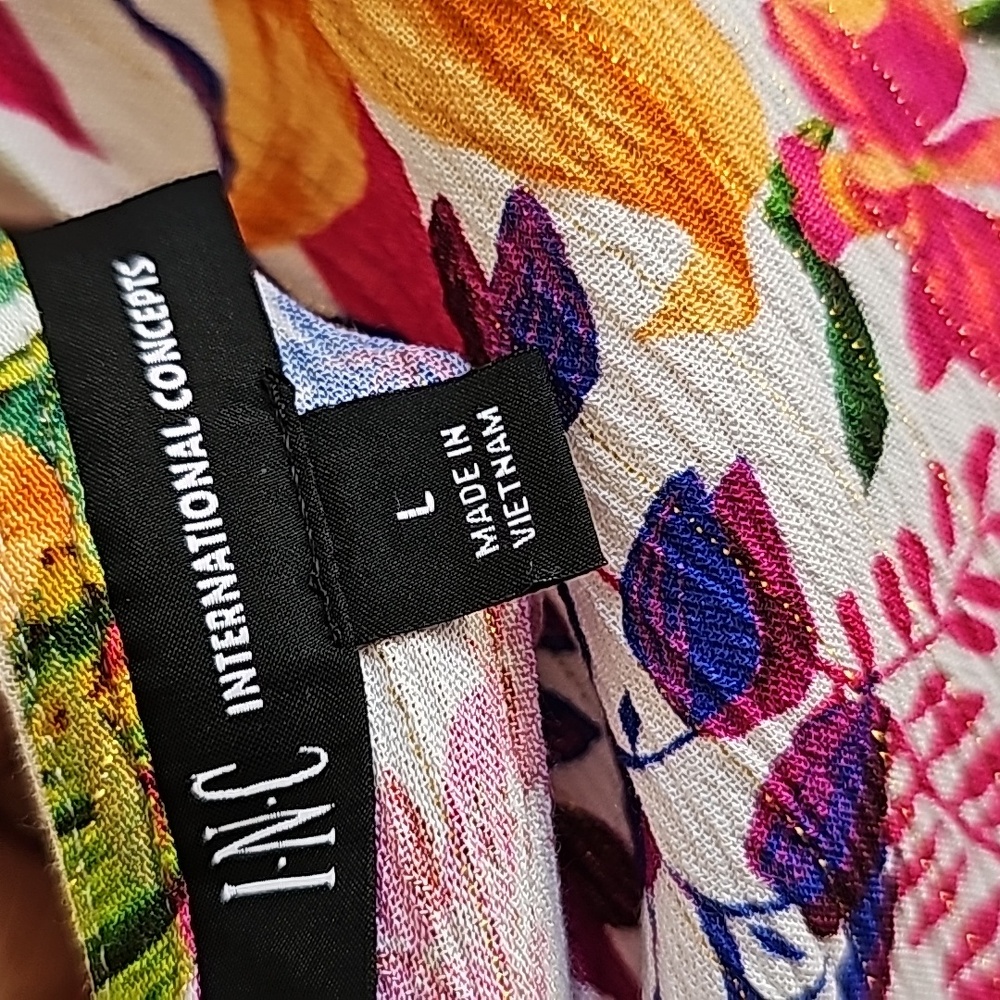 INC International Concepts Women's Floral V-Neck Maxi Dress Size Large - Picture 11 of 15